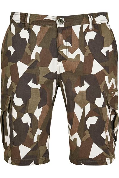 Urban Classics Herren Geometrik Kamuflaj Streç Twill Kargo Şort