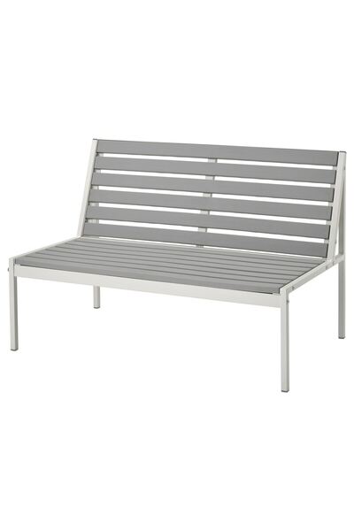 IKEA bahçe bankı, beyaz-gri, 100x59x67 cm, kuddarna bej