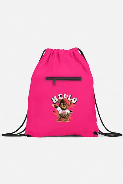 herotasarım Αθλητικό σακίδιο πλάτης Hello Teddy Bear - BLL4487