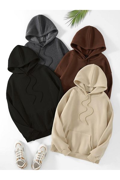 EYAX MODA Advantageous Pack of 4 - Unisex Comfortable Fit Sweatshirt
