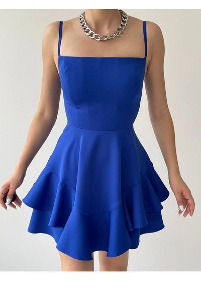 lovebox Saks Blue Floor Λεπτομερής φόρεμα μπαλών και κίτρινο φόρεμα αποφοίτησης - Ρυθμιζόμενο λουράκι 102