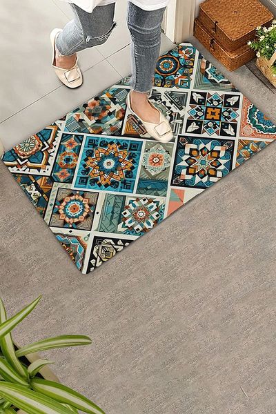 Valerine Life Welcome Door Front Mosaic Patterned Mat - 45x70cm