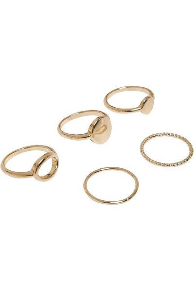 Urban Classics Unisex Basic Stapelringe 5er-Pack