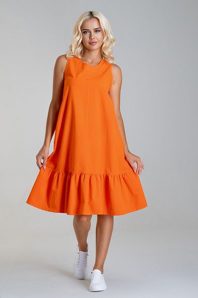 Bold & Young Rochie din bumbac țesută fără mâneci, cu buzunare cu volan, pentru femei