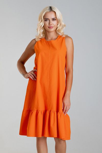 Bold & Young Rochie din bumbac țesută fără mâneci, cu buzunare cu volan, pentru femei