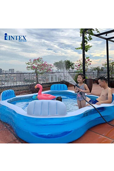 Intex Büyük Boy Koltuklu Şişme Aile Havuzu 229*229*66 Cm
