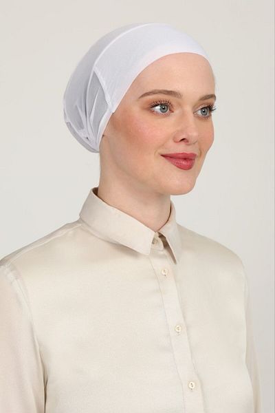 Melodi Scarf White Parisien Tulle - Lycra Climafit Breathable Seamless Bonnet