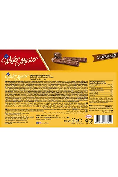 Çizmeci Time Wafer Master ROLLS Çikolata Kremalı Rulo Gofret 65 Gr. 8 Adet