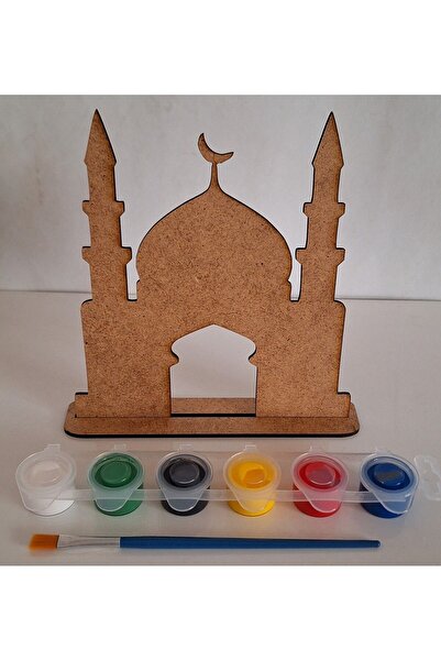 Ebrulisler Cami Maket Ahşap Boyama Dini Aktivite Okul Kurs Etkinlik 1 Adet Bo...