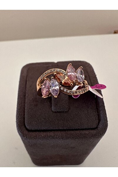 NUNU365COM Xuping Rose Gold Numaralı Renkli Damla Taşlı Yüzük