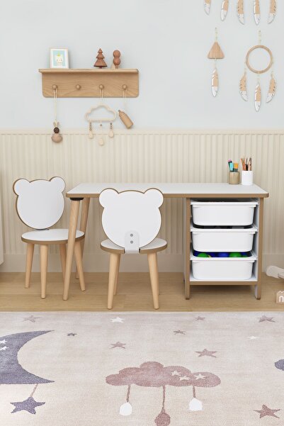 OBİ Atölye Aktivite Masası 2 Sandalyeli Çocuk Çalışma Masası 3 Çekmeceli Oyun...