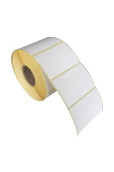 AYSAN ETİKET AySan Etiket Boş Yapışkanlı Kuşe Barkod Yazıcı Etiketi 80mm X 60mm