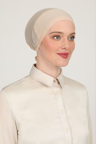 Melodi Scarf Γυναικείο Hijab Parisien Tulle Climafit Lycra Breathable Parisian χωρίς ραφή καπό μπεζ