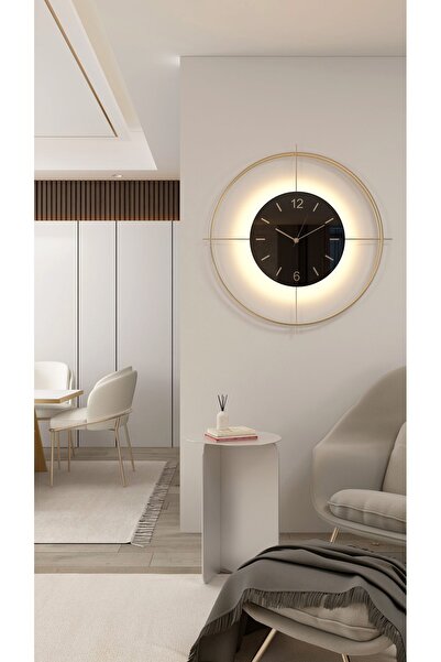 MetaQuartz Aksesuar Büyük Boy (55*55 CM) Gold Deluxe Ledli(PİLLİ) - Siyah Göb...