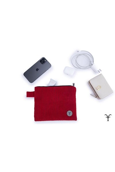 Aftaries Corduroy Red Handbag - Multi-Purpose Thick Making