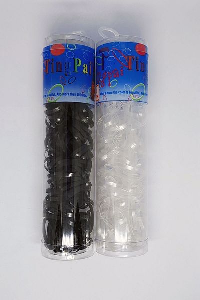 Chehra Design Hair Weave Rubber 2 κουτιά Μαύρο-διάφανο