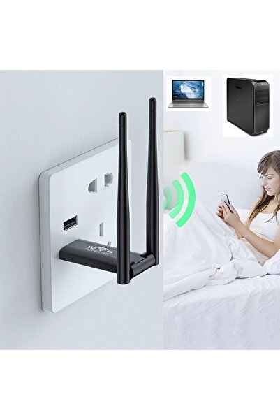 Genel Markalar Dual Band Usb Adaptör Kablosuz Wifi Alıcı USB kablosuz WiFi Alıcı genişletici