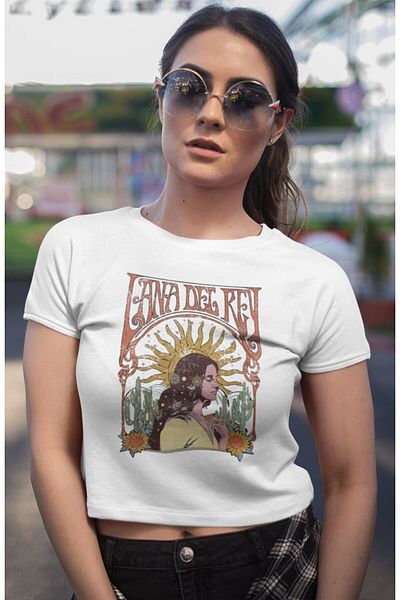 Fuddy Moda Lana Del Rey Version 2 - Μπλούζα με εμπριμέ Crop Top