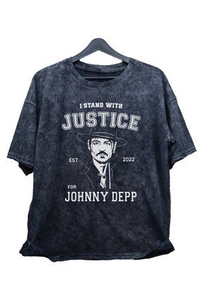 Fuddy Moda Unisex Johnny Depp Bask l Y kamal T Shirt Oversize EST 2022 Bask l Eskitme Ti ort Fiyat Yorumlar Trendyol
