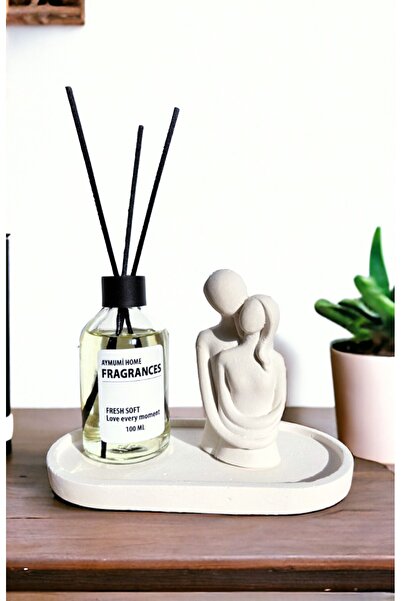 aymumi home Sarilan Sevgili Biblo Stand ve Fresh Soft Oda Kokusu 100ml Set