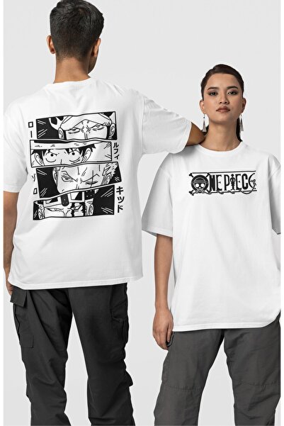 Fuddy Moda Tricou oversize unisex cu model One Piece Manga Characters
