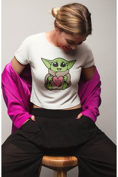 Fuddy Moda XOXO Baby Yoda - Γυναικείο Crop Top Star Wars