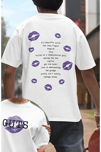 Fuddy Moda Unisex Guts album Olivia R. Written Back Štampano Oversize kroj ma...