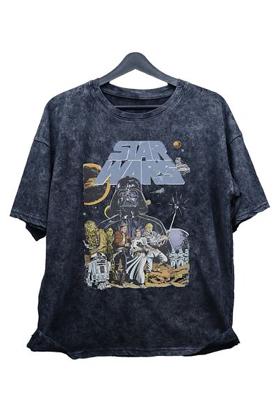 Fuddy Moda Tricou vintage oversize unisex Star Wars - imprimat Războiul Stelelor