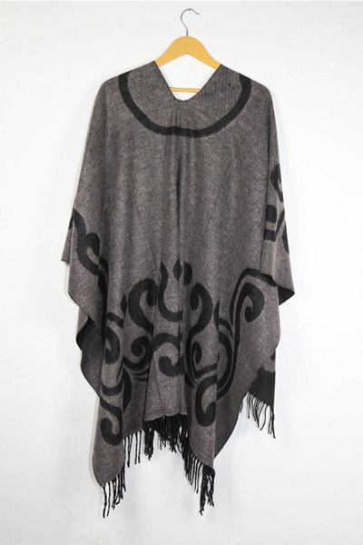 FORUM Γυναικείο Light Mink Διπλής Όψης Shoulder Light Mink Shawl Poncho Az06ş001