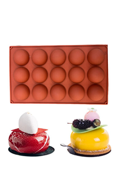 PASTRY PLANET طقم كيك نصف كروي من السيليكون مكون من 15 قطعة