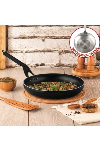 Evren 28 cm Professional Induction Maxi Skillet - Horeca Non-Stick Frying Pan