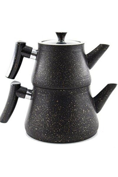 SARA Granit Siyah Çaydanlık Takımı