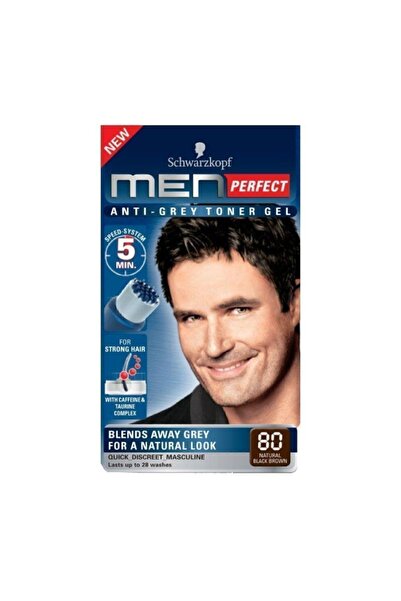 SCHWARZKOPF MEN PERFECT Schwarzkopf Men Beyaz Renk Kırıcı Saç Boyası 80 Siyah...