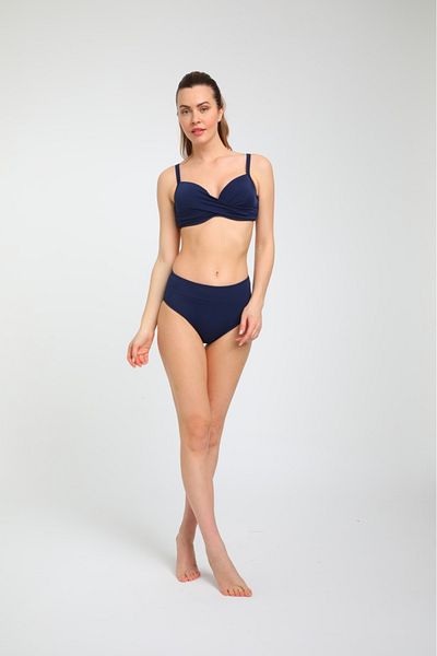 My-o Chelly Women's High Waist Non-Support Bikini - Navy Blue 36-44