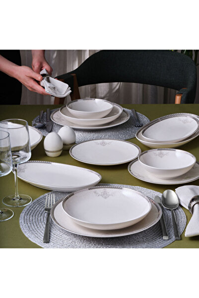 Güral Porselen GÜRAL PORSELEN CAMELİA 54 PARÇA 12 KİŞİLİK YEMEK TAKIMI 65781