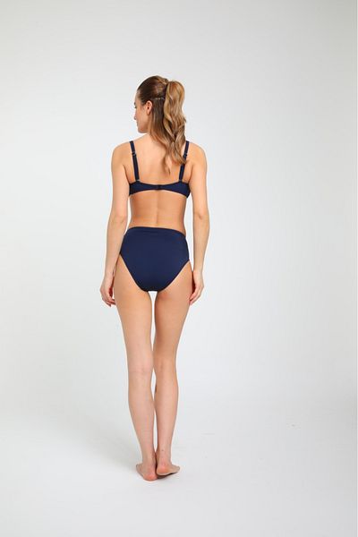 My-o Chelly Women's High Waist Non-Support Bikini - Navy Blue 36-44