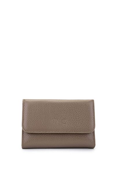 Tamer Tanca Genuine Leather Women's Wallet - Mink Floater Model