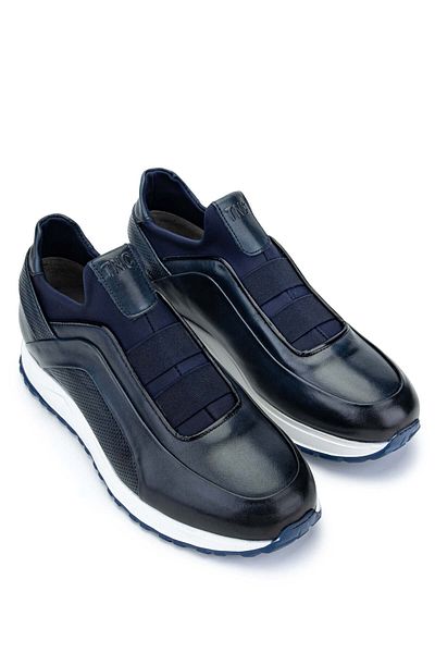 Tamer Tanca Men's Navy Blue Genuine Leather Casual Shoes