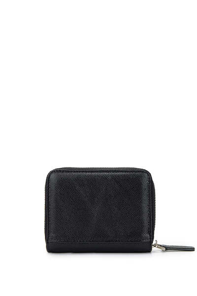 Tamer Tanca Μαύρη γνήσια δερμάτινη θήκη για κάρτες Unisex Caviar