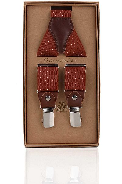 Kravatkolik Men's Brick Leather Trouser Strap - Connected, PAN258