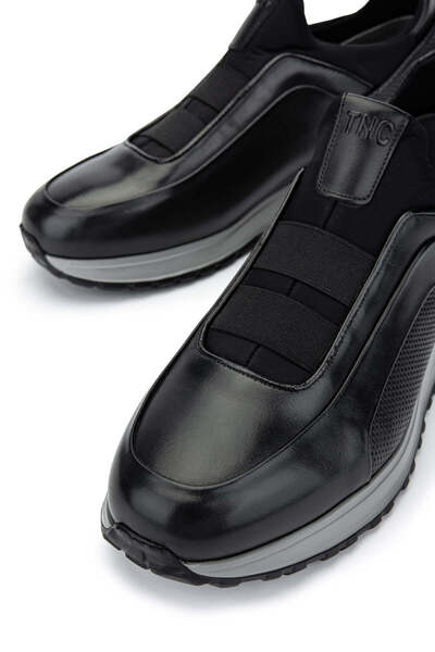 Tamer Tanca Erkek Hakiki Deri Siyah Casual Ayakkabı