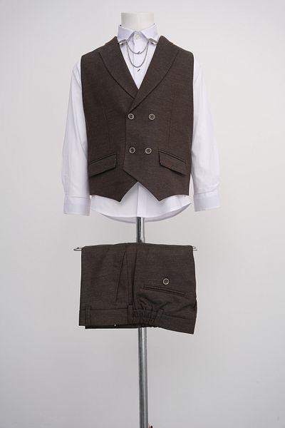 Micio Brown Vest and Pants Set for Boy