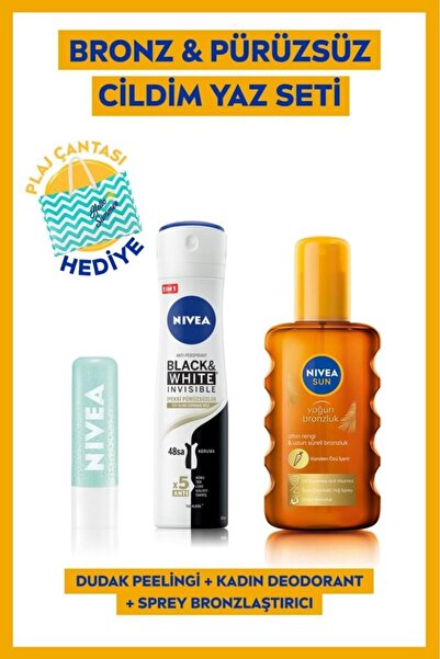 NIVEA Karoten Güneş Yağ Spreyi 200 ml B&w Ipeksi Pürüzsüzlük Deodorant 150 ml...