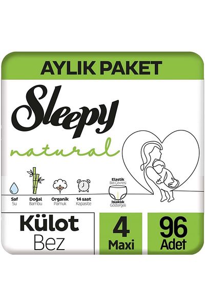 Sleepy Natural Size Panty Diapers - 4 (7-14KG) Maxi 192 Pieces Economic Ultra PK