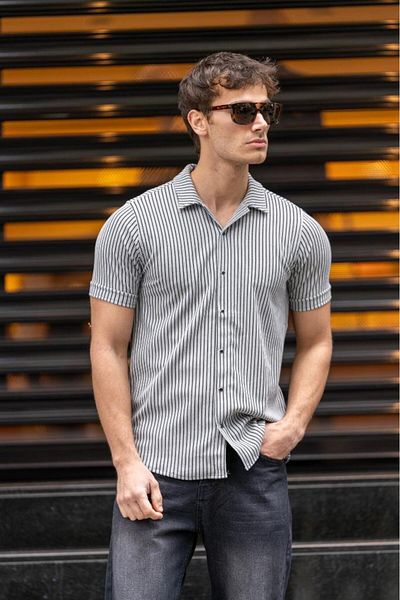 Decas Καπνιστό πουκάμισο GEAR Apaç Collar Snap Slim