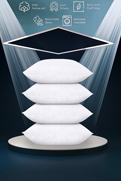 EYSE 4'lü Kırlent Kılıfı Iç Yastığı 45x45 400gr Elyaf Kırlent Içi - Antialerj...