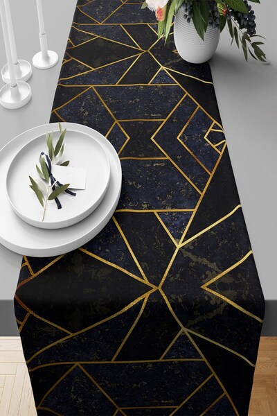 Pelangi عداء منقوش بالرخام - قماش مقاوم للبقع، طاولة مطبخ لغرفة المعيشة، نماذ...