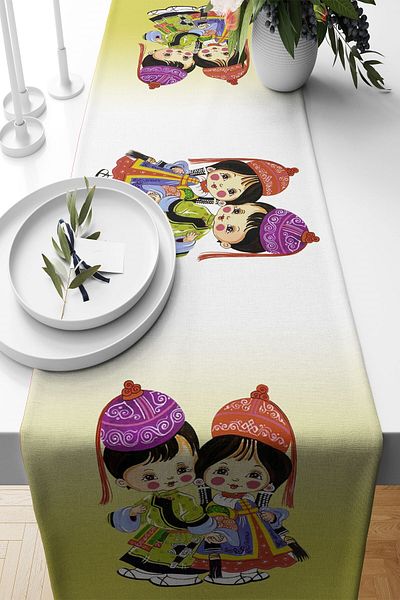 on the clouds Ethnic Patterned Living Room Kitchen Table Runner - Ανθεκτικό στους λεκέδες ύφασμα, διαφορετικά μοντέλα