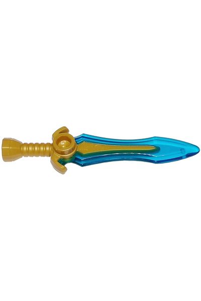 LEGO Transparent Blue Mini Figure Savasist Chopper with Gold Hilt
