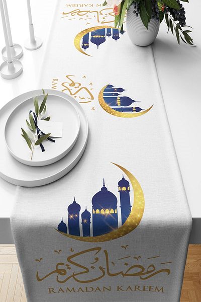on the clouds Ramadan Mubarak - Camili Αδιάβροχο ύφασμα Τραπέζι κουζίνας σαλονιού